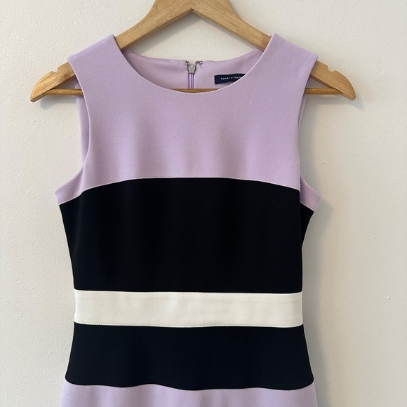 Tommy Hilfiger Purple and Black Wide Stripe Shift Dress | Size 2 - Picture 2 of 11